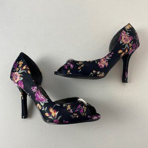 Call it Spring Flower Peep Toe Heels Shoes Size 6